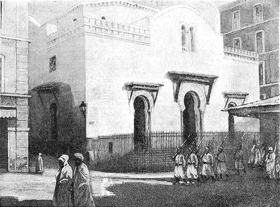 Охрана у синагоги в городе Алжир во время антиеврейских беспорядков 1898 г. Jewish Encyclopedia (1901–1906).
